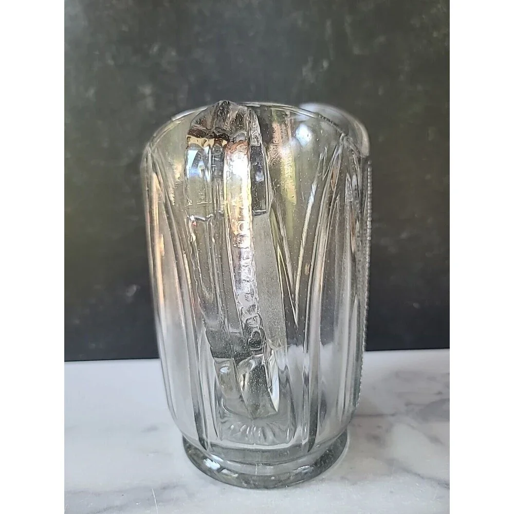 Vintage Clear Glass Pitcher, READ